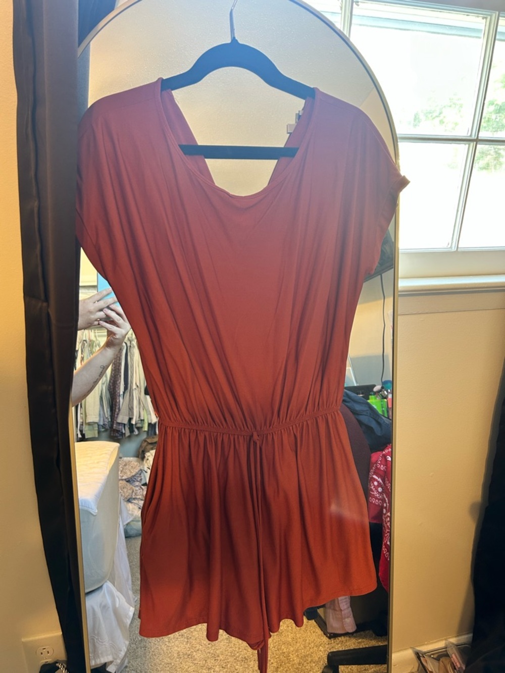 Women's Burnt Orange Short-Sleeve Casual Romber